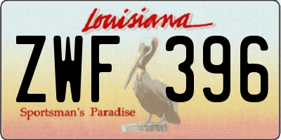 LA license plate ZWF396