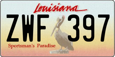 LA license plate ZWF397