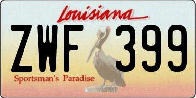 LA license plate ZWF399