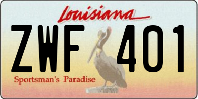 LA license plate ZWF401