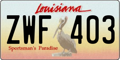 LA license plate ZWF403