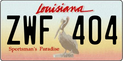 LA license plate ZWF404