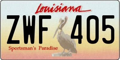 LA license plate ZWF405