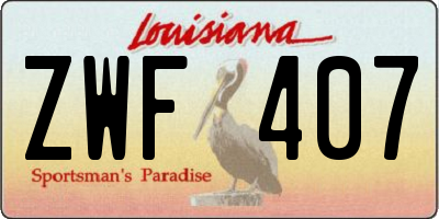 LA license plate ZWF407