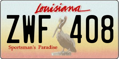 LA license plate ZWF408