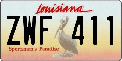 LA license plate ZWF411