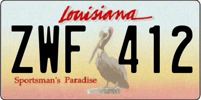 LA license plate ZWF412