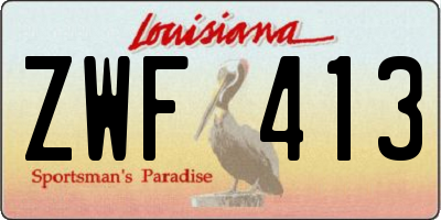 LA license plate ZWF413