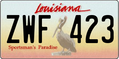 LA license plate ZWF423