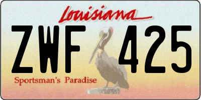 LA license plate ZWF425