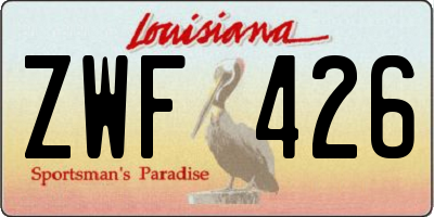 LA license plate ZWF426