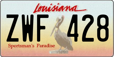 LA license plate ZWF428