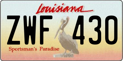 LA license plate ZWF430