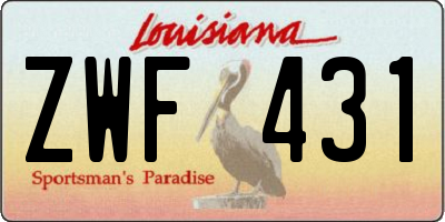 LA license plate ZWF431