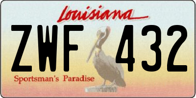 LA license plate ZWF432