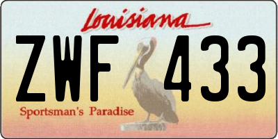 LA license plate ZWF433