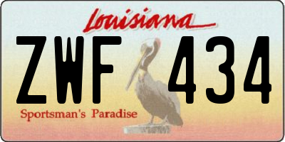 LA license plate ZWF434