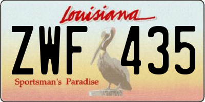 LA license plate ZWF435