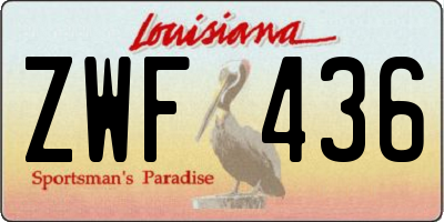 LA license plate ZWF436
