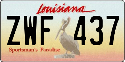 LA license plate ZWF437