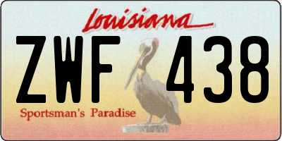 LA license plate ZWF438