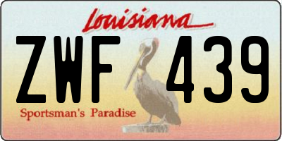 LA license plate ZWF439