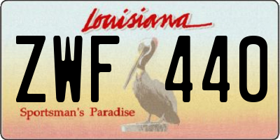 LA license plate ZWF440