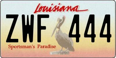 LA license plate ZWF444