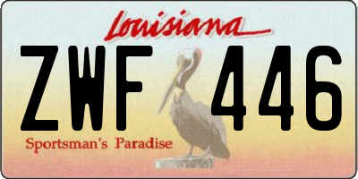 LA license plate ZWF446