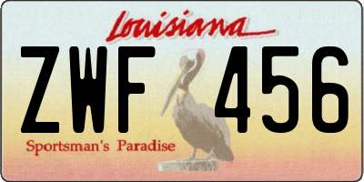 LA license plate ZWF456