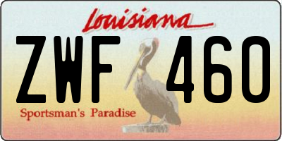 LA license plate ZWF460