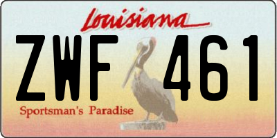 LA license plate ZWF461