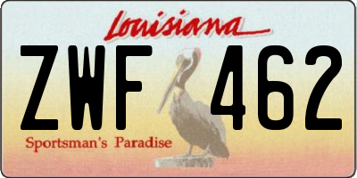 LA license plate ZWF462