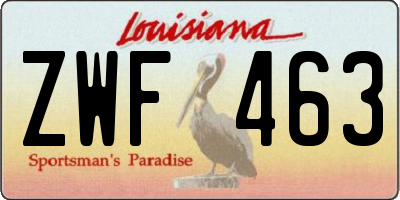 LA license plate ZWF463