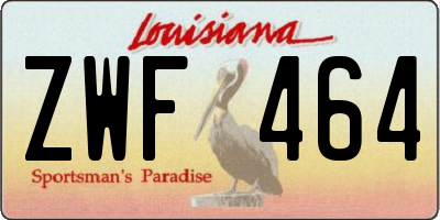 LA license plate ZWF464