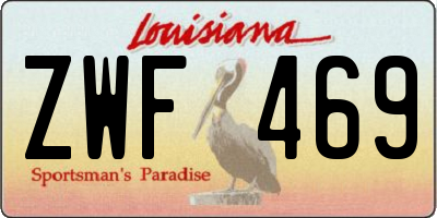 LA license plate ZWF469