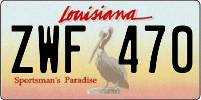 LA license plate ZWF470