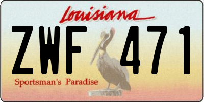 LA license plate ZWF471