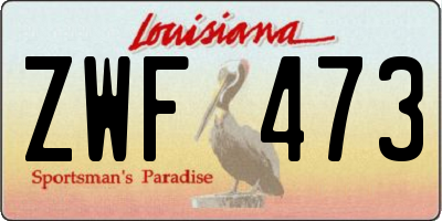 LA license plate ZWF473