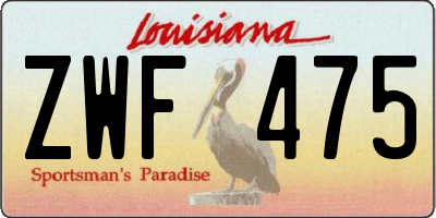 LA license plate ZWF475