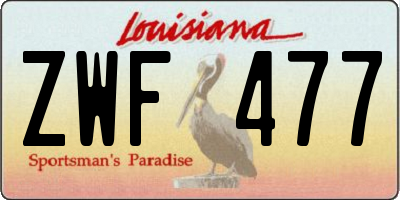 LA license plate ZWF477