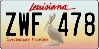 LA license plate ZWF478