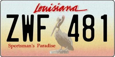 LA license plate ZWF481
