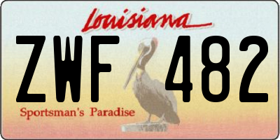 LA license plate ZWF482