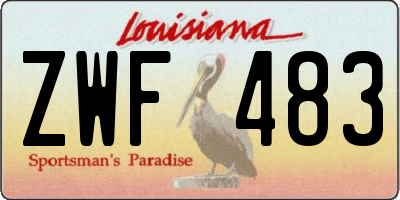 LA license plate ZWF483