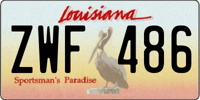 LA license plate ZWF486