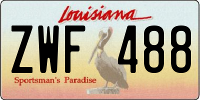 LA license plate ZWF488