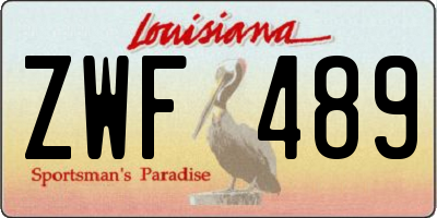 LA license plate ZWF489