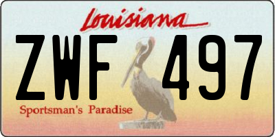 LA license plate ZWF497