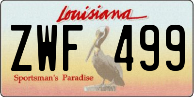 LA license plate ZWF499